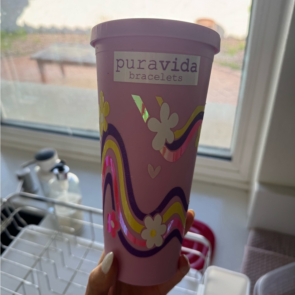 Pura Vida Lavender Floral Tumbler